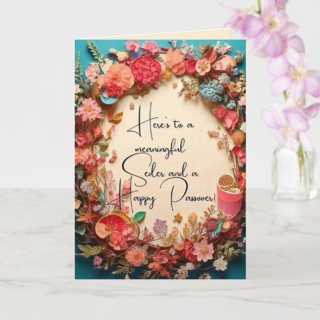 Passover Pesach Jewis Julhälsningar Card Kort (Orkide)