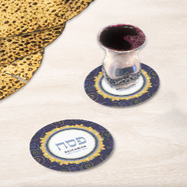 Passover Pesach Personlig Seder Jerusalem Underlägg Papper Rund