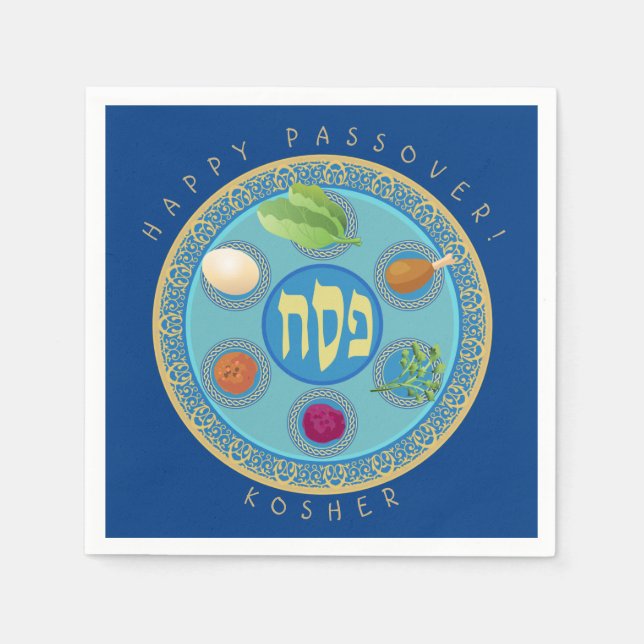 Passover Plate Kosher Pesach Pappersservett (Framsidan)