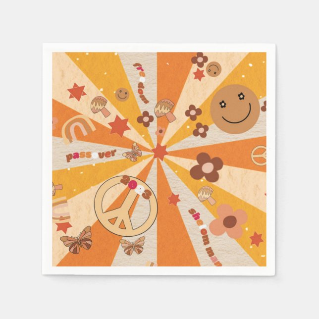 Passover-Retro-Matching Napkins Pappersservett (Framsidan)