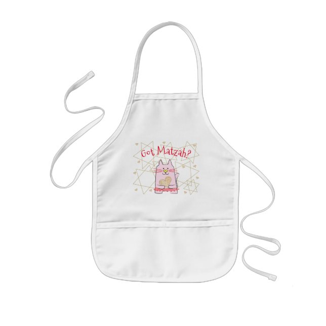 Passover "Rosa Ballerina Cat" Kids Apron Barnförkläde (Framsidan)