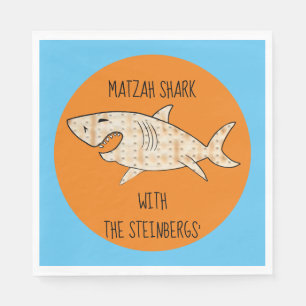 Passover Standard Napkins Matzah Shark Mönster Pappersservett