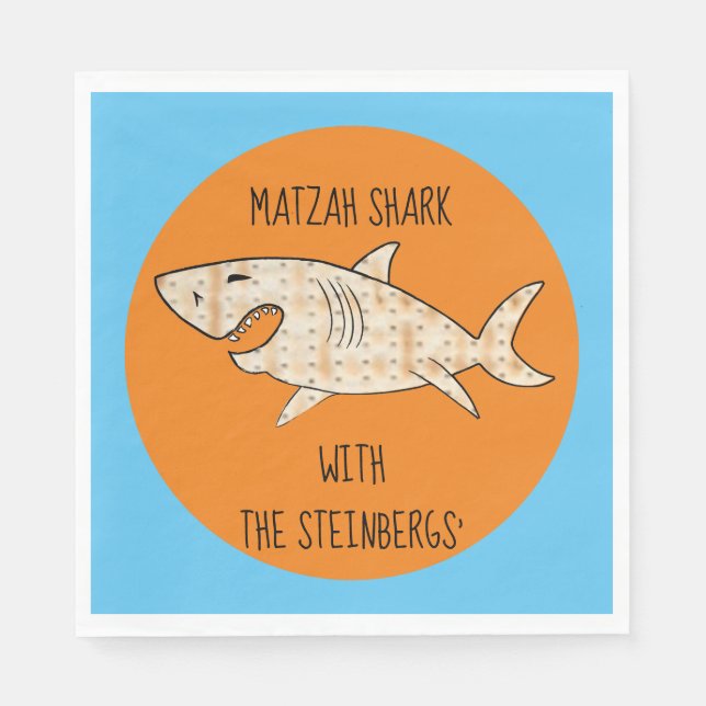Passover Standard Napkins Matzah Shark Mönster Pappersservett (Framsidan)