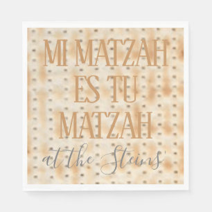 Passover Standard Napkins Mi Matzah Mönster Pappersservett