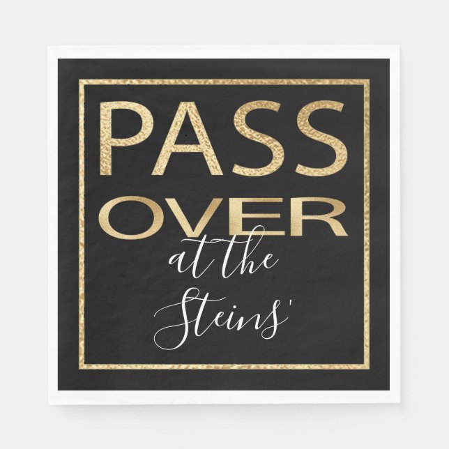 Passover Standard Napkins Passover Guld Mönster Pappersservett (Framsidan)