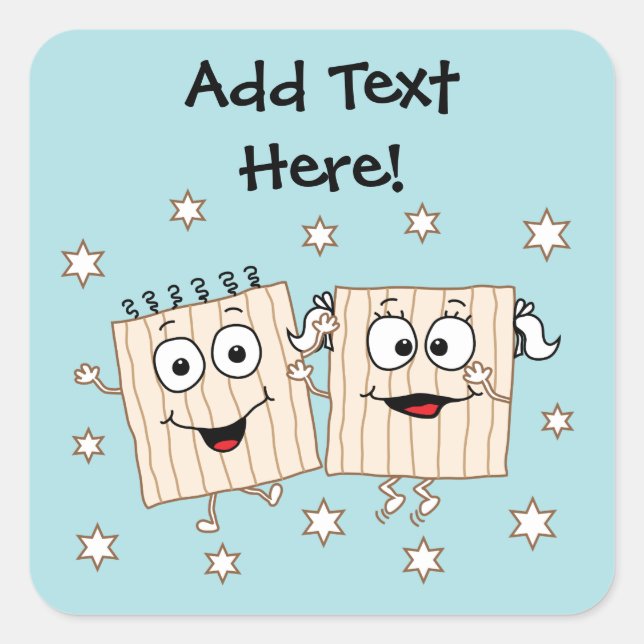 Passover Stickers Square "Matzahs" Fyrkantigt Klistermärke (Framsida)