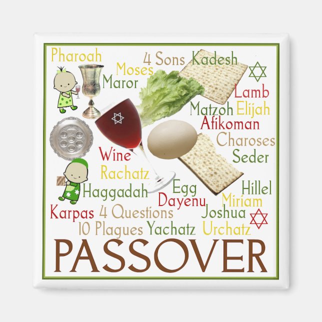 Passover Symbols Magnet (Framsidan)