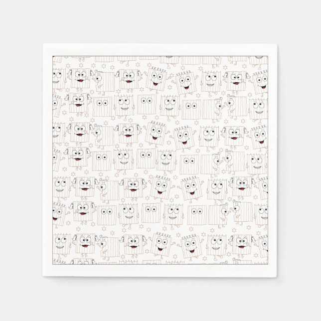 Passover White Cocktail Napkins Matzah Mönster Pappersservett (Framsidan)