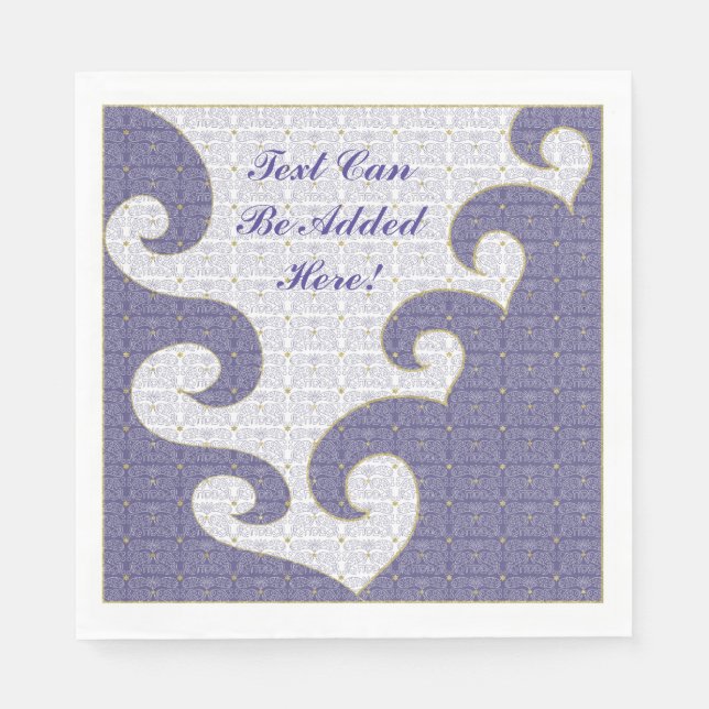 Passover White Standard Napkins "Guld Star/Lila" Pappersservett (Framsidan)