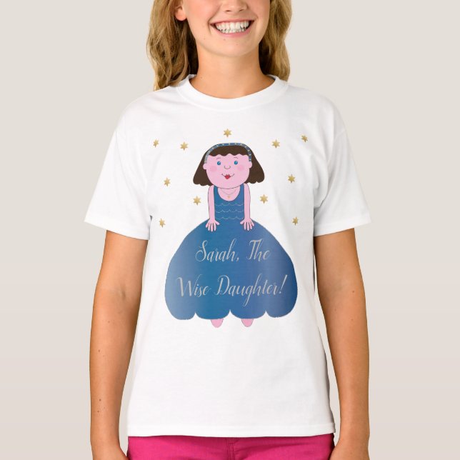 Passover "Wise DDotter" Girls' Ruffle T-Shirt (Framsida)