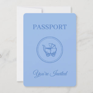 Passport Baby Shower Äventyr väntar på inbjudan