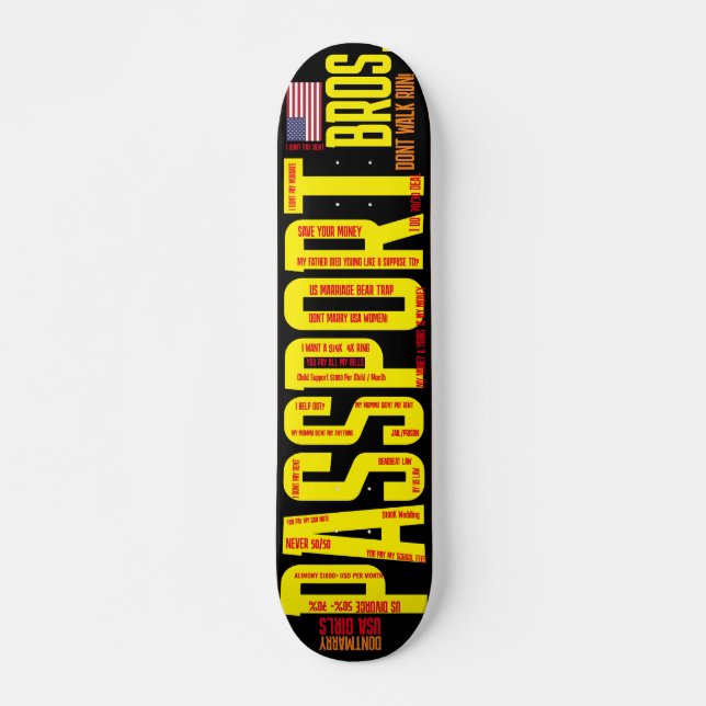 PASSPORT BROSZ. 7 3/4" Skateboarddäck Mini Skateboard Bräda 18,5 Cm (Framsida)
