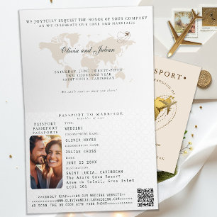 Passport Caribbean St. Lucia Destination Wedding Inbjudan