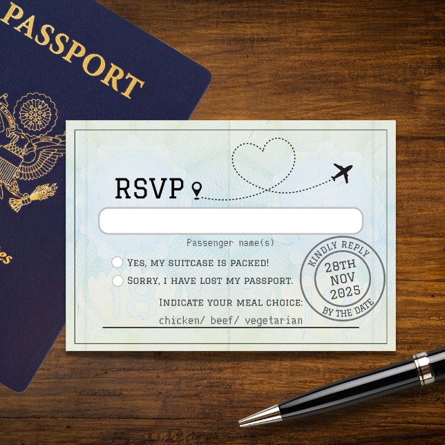 Passport Destination Wedding OSA Kort (Skapare uppladdad)