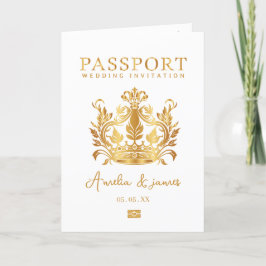 Passport Destinations Wedding Faux guld inbjudan