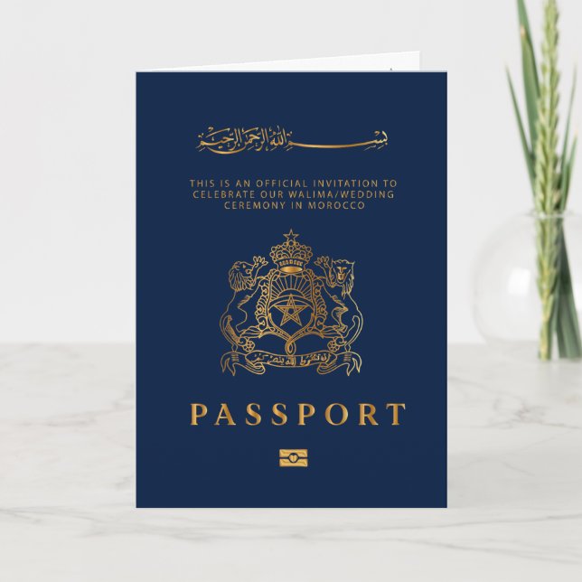Passport Destinations Wedding Faux guld inbjudan (Framsida)