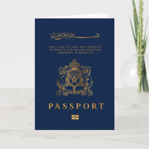 Passport Destinations Wedding Faux guld inbjudan