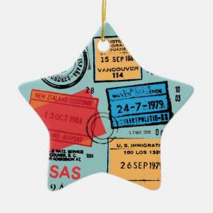 Passport Frimärke Design Ornament