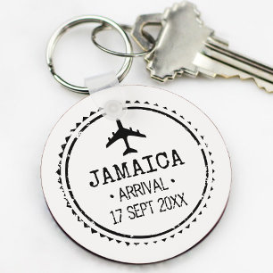 Passport Frimärke Jamaica Destination Wedding Favo Nyckelring