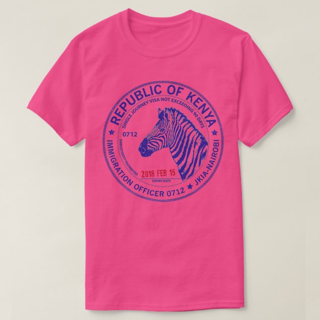 Passport Frimärke Kenya T Shirt (Design framsida)