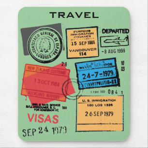 Passport Frimärke Mousepad Musmatta