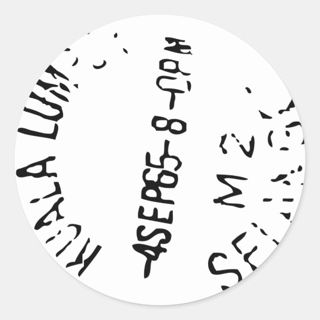 Passport Frimärke Runt Klistermärke (Framsida)