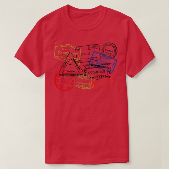 Passport Frimärke T Shirt (Design framsida)