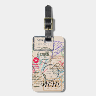 Passport Frimärke Travel Bagagebricka