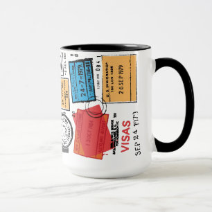 Passport Frimärke Travel Design Mugg
