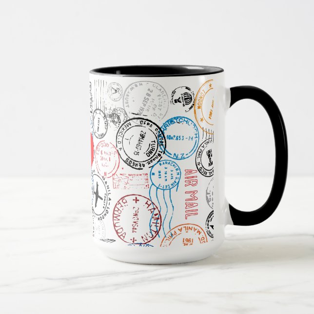 Passport Frimärke Travel Design Mugg (Höger)