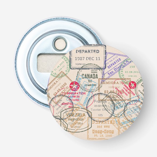 Passport Frimärke Travel Flasköppnare (Framsidan)