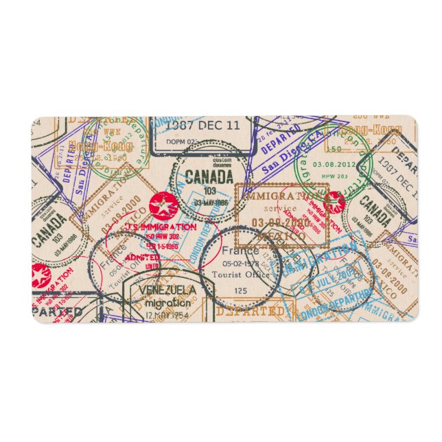 Passport Frimärke Travel Fraktsedel (Framsidan)