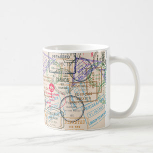 Passport Frimärke Travel Kaffemugg