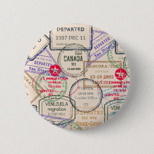 Passport Frimärke Travel Knapp