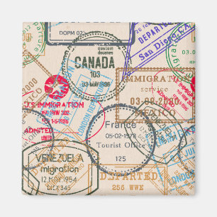 Passport Frimärke Travel Magnet