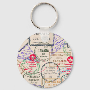 Passport Frimärke Travel Nyckelring