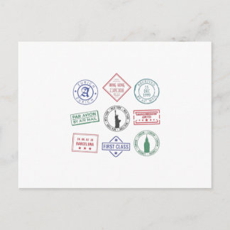 Passport Frimärke Vykort