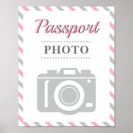 Passport Photo Booth Airplane Travel Party Tema Poster
