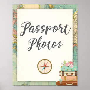Passport Photos Travel Äventyr Möhippa Poster