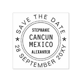 Passport Save the Date Destination Wedbröllop Stämpel
