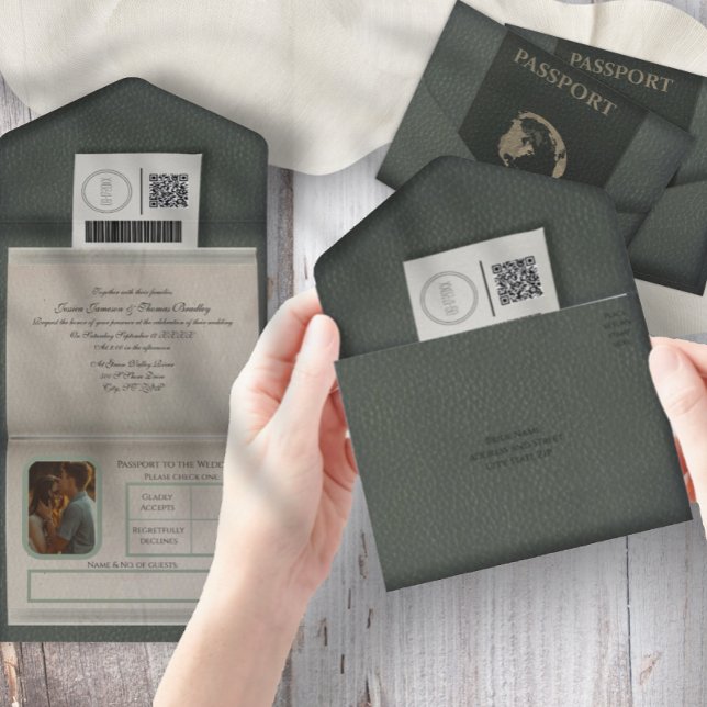 Passport Stil allt i en bröllopsinbjudan (Skapare uppladdad)