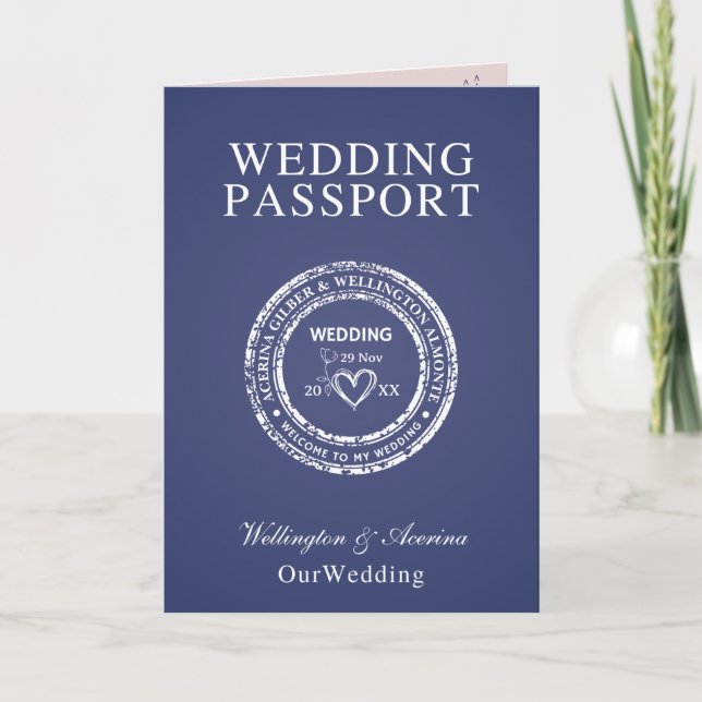 Passport Style Wedding Invitation Inbjudan (Framsida)