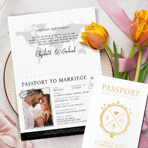 Passport Travel Destination Wedding Folierat Kort