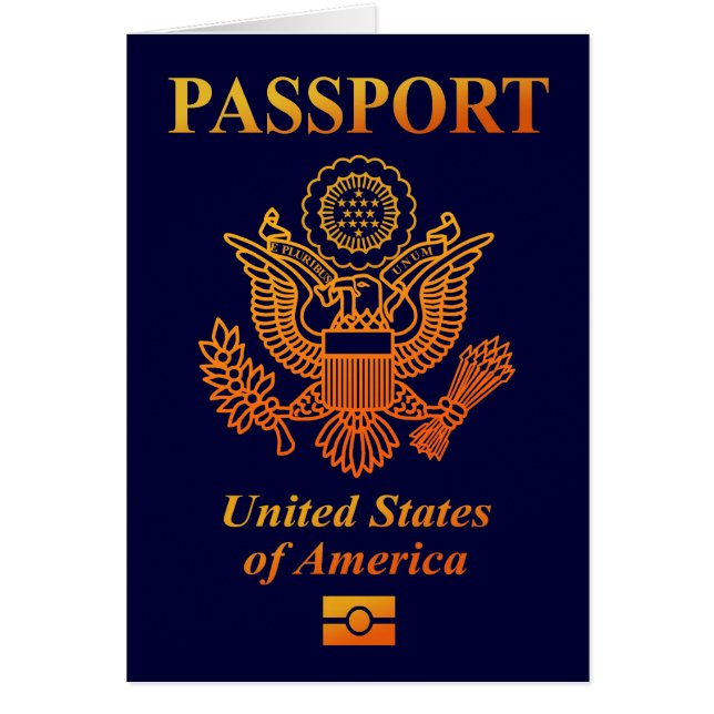 PASSPORT(USA) HÄLSNINGSKORT (Framsidan)
