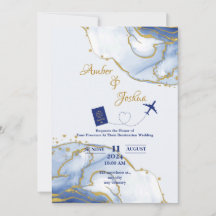 Passport Wedding-inbjudan