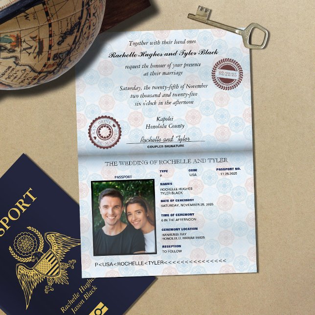 Passport Wedding-inbjudan Inbjudningar (Skapare uppladdad)