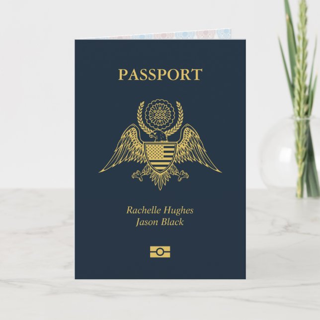 Passport Wedding-inbjudningskort Kort (Framsida)