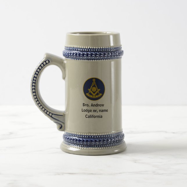 Past Master Frimurare Fyrkant och Kompass Masonic Sejdel (Vänster)
