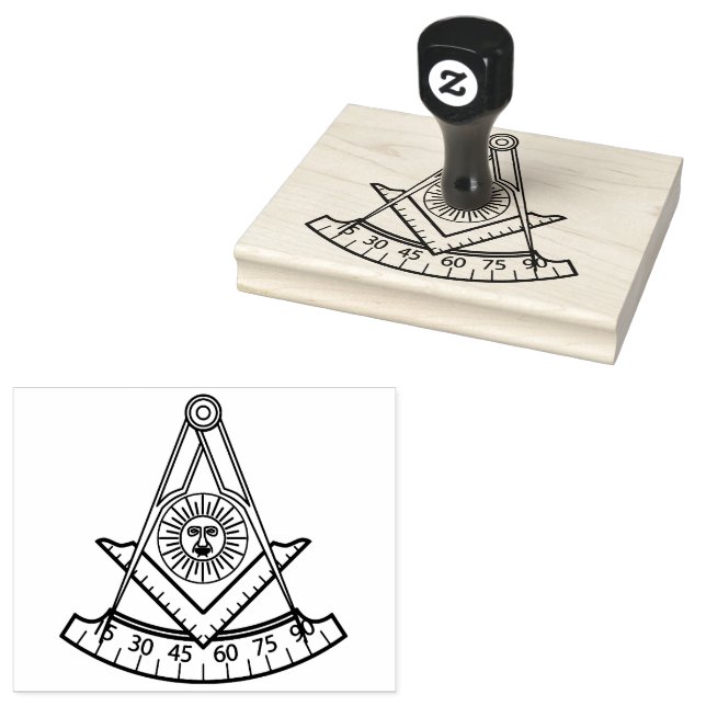 Past Master Frimureri Fyrkant Kompass Masonic  Stämpel (Stämplad)