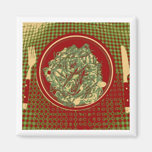 Pasta Ala Pesto! Magnet (Framsidan)